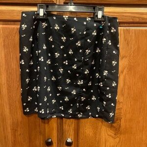 Aeropostale Black Floral Mini Skirt